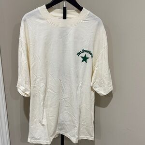 Budweiser Off-White Tee with Green Star Logo